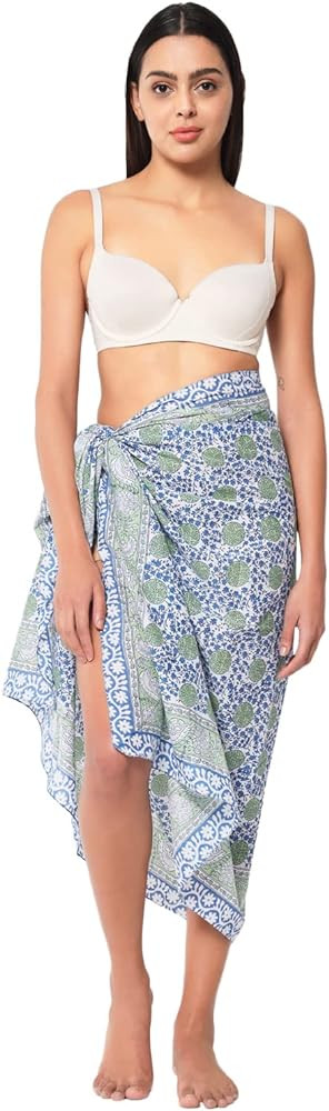 parihan Swimsuit Beach Sarong Cover Ups for Swimwear Women-Hand Print Wrap Skirt | Amazon (US)