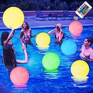 AEROQUEST Pool Toys，4 Packs Led Beach Ball Toy with 16 Colors Lights and 4 Light Modes, Pool Be... | Amazon (US)