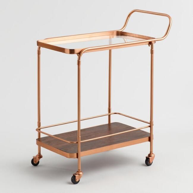 Wood and Copper Bar Cart | World Market