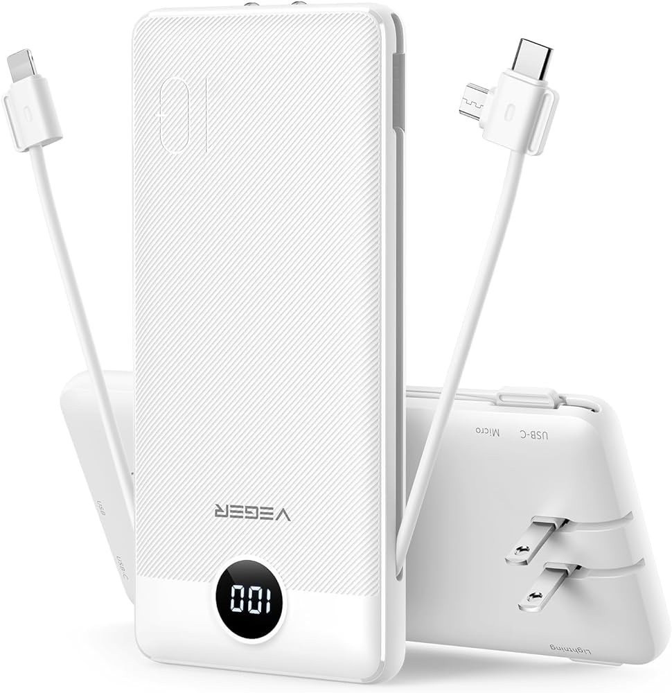 VEGER Portable Charger for iPhone Built in Cables and Wall Plug, 10000mah Slim Fast Charging USB C Power Bank, Travel Essential Battery Pack Compatible with iPhones, iPad, Samsung More Devices (White)
Amazon's Choice


#LTKTravel #LTKSaleAlert