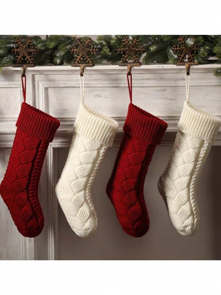 TrendsLarge Knitted Christmas Stockings, Candy Bag, Gift Bag, Christmas Decoration,Christmas | SHEIN