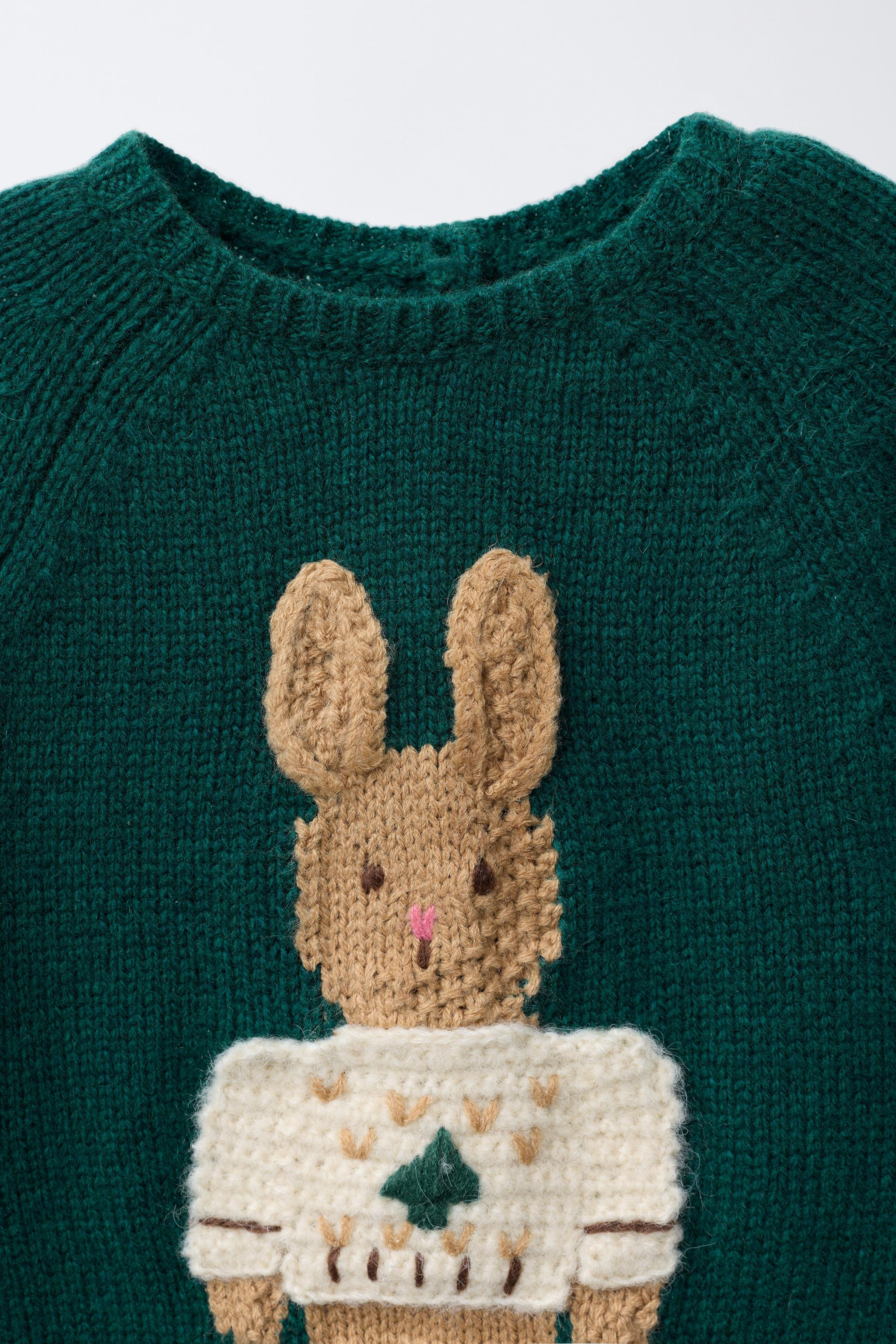 KNIT JUMPSUIT WITH EMBROIDERED BUNNY | Zara US
