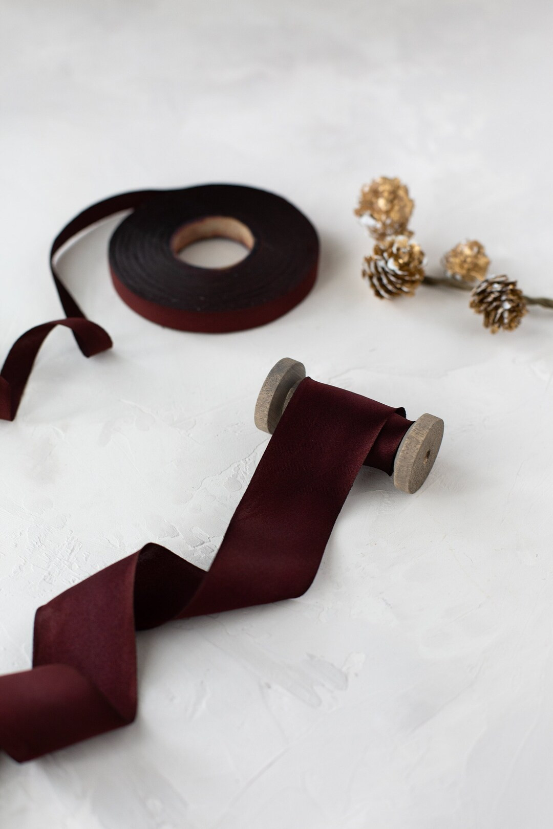 Deep Burgundy Bias-cut Hand-dyed Silk Charmeuse Ribbon - Etsy | Etsy (US)