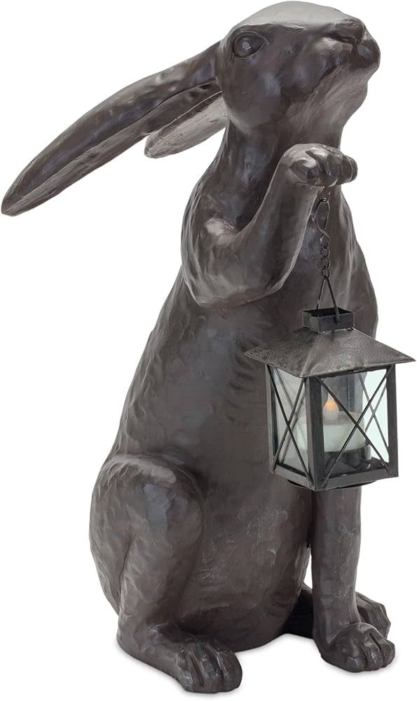 Melrose Rabbit with Lantern Figurine, 16-inch Height, Resin, Black, Vintage Resin Candle Lantern ... | Amazon (US)