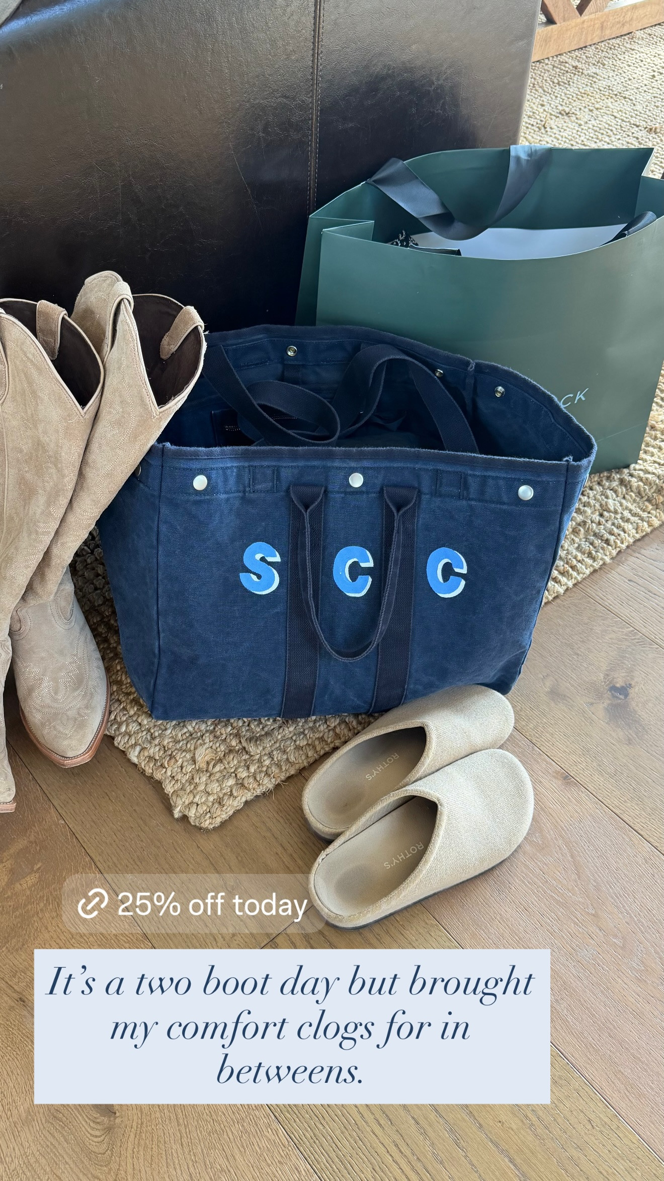 I had to bring my comfort clogs and weekday tote - the best. 

 