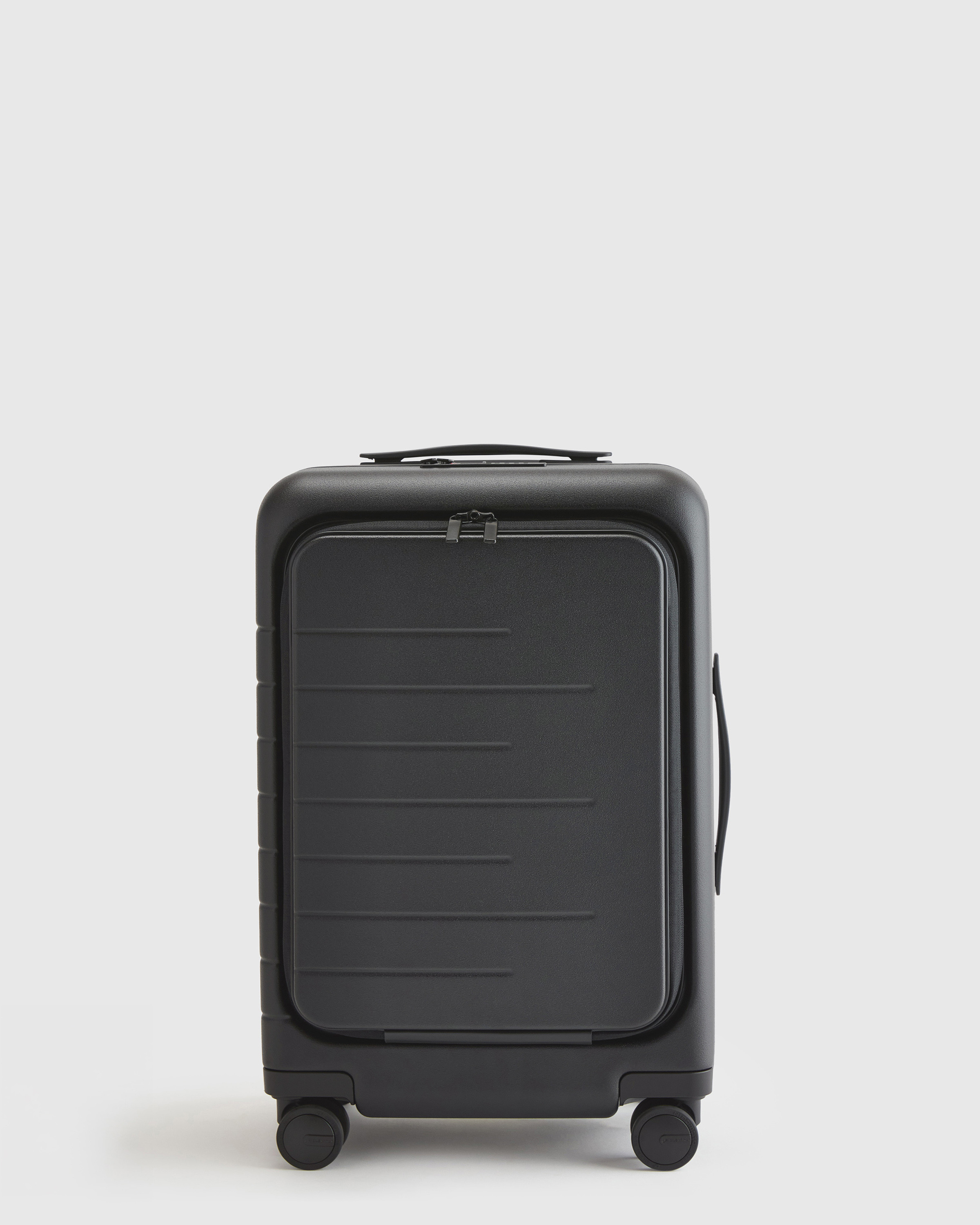 Quince | Front Pocket Carry-On Suitcase in Black, Polycarbonte | Quince