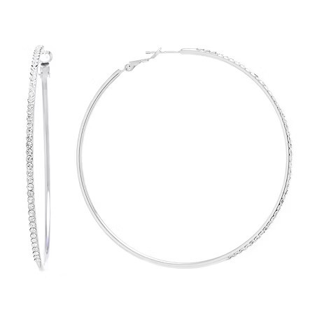 Sparkle Allure Womens Crystal 70mm Round Hoop Earrings, One Size | JCPenney