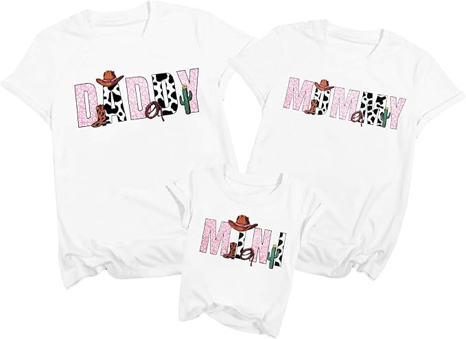 Mommy and Daddy Family Matching Outfits Best Day Ever Vacation Shirts Mom Dad Baby Birthday Carto... | Amazon (US)
