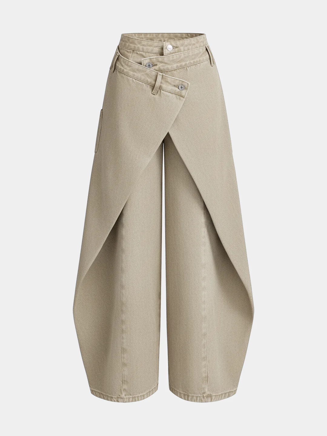 Cross-Front Wide-Leg Jeans | Commense