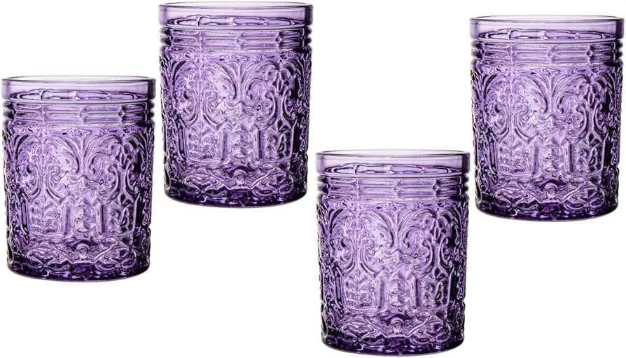Godinger Jax Double Old Fashioned Beverage Glass Cup Grape - Set of 4 | Amazon (US)