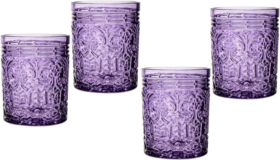 Godinger Jax Double Old Fashioned Beverage Glass Cup Grape - Set of 4 | Amazon (US)