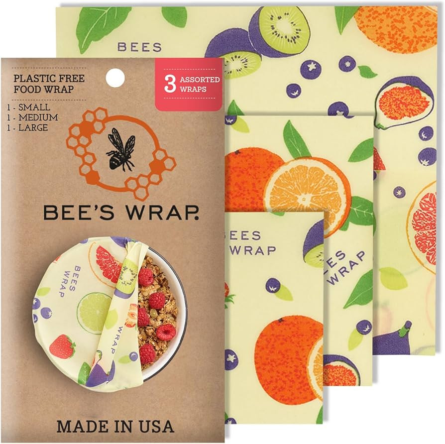 Bee's Wrap Reusable Beeswax Food Wraps Made in the USA, Eco Friendly Beeswax Wraps for Food, Sust... | Amazon (US)