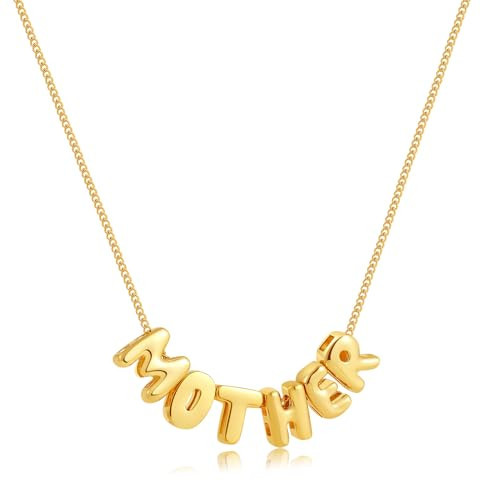 SLOONG Mama Necklace 18K Gold Plated Dainty Mother and Daughter Matching Gift for New Mom Boyfriends Mom Women Mother's Day Mama Gift | Amazon (US)
