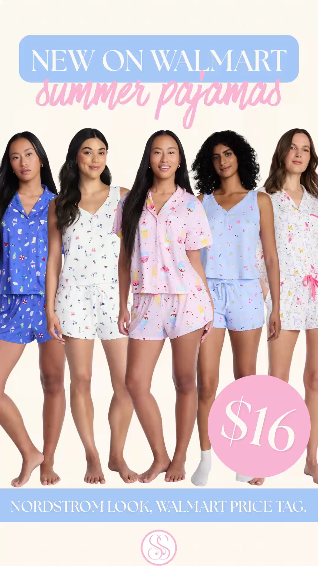 Walmart summer pajamas, women’s pajama shorts set, Nordstrom pajamas look for less, whimsical pajamas women, cute summer pajamas, matching pajama set women, patriotic pajamas women, Mothers Day gift ideas

These look just like the whimsical pajamas Nordstrom puts out every summer, but they’re Walmart and only $16.

The playful prints, the cheerful color palettes, the classic matching set silhouettes, and the little feminine details are what make this whole drop feel so fun. They have that festive summer pajama energy women always go for when they want sleepwear that feels cute and giftable. 

If you’re shopping for summer pajamas for women, cute matching pajama sets, novelty print pajamas, patriotic pajamas, July 4th pajamas, or Nordstrom pajamas look for less, this is the drop to open. And yes, these would also be adorable for Mothers Day gift ideas if you want something cute, easy, and useful.

What makes these so good is the variety. You’ve got beachy prints, ice cream prints, patriotic prints, and soft playful color palettes. The silhouettes are the classic ones women already know they love too. Button front pajama sets, notch collar pajama sets, pajama shorts sets, and easy matching pajamas. 

These are so good for:
 summer pajamas
 girls trip pajamas
 beach trip pajamas
 holiday weekend pajamas
 slow mornings
 gift ideas
 matching pajama lovers
 cute Walmart finds

Walmart summer pajamas, women’s pajama shorts set, Nordstrom pajamas look for less, whimsical pajamas women, cute summer pajamas women, matching pajama set women, novelty print pajamas women, patriotic pajamas women, July 4th pajamas women, red white and blue pajamas women, button front pajamas women, notch collar pajamas women, pajama shorts set women, affordable pajamas women, cute pajamas under $20, Mothers Day gift ideas, Mothers Day gifts for women, Walmart fashion finds

#LTKFindsUnder50 #LTKFindsUnder100
#WalmartFinds #WalmartPajamas #WalmartStyle #SummerPajamas #MatchingPajamas #LookForLess #PJSet 



#LTKTravel #LTKHome #LTKSeasonal