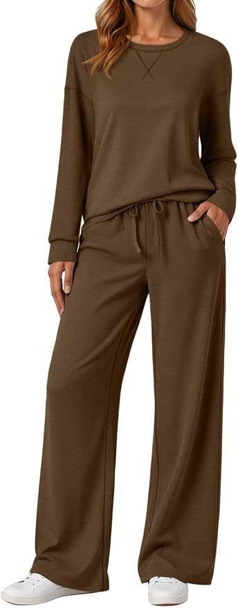 AUTOMET Womens Sweatsuits 2 Piece Lounge Pant Sets | Travel,Airport,Sweat Set,Fall Outfits,Matchi... | Amazon (US)