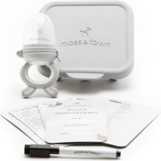 Moss & Fawn | and Baby's First Bites Bundle, Dew (Grey) | Maisonette | Maisonette