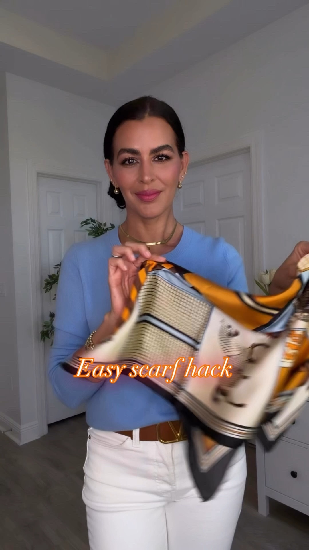 Size M in sweater . Size 27 in jeans. 
Scarf is 27”
I’m 5’7” 140 pounds

#LTKOver40 #LTKSeasonal #LTKSpringSale