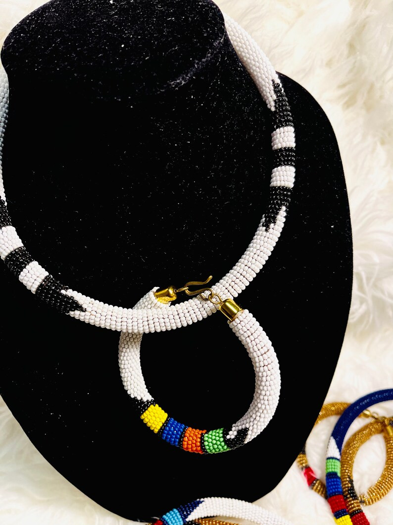 Beaded Necklace With Matching Bracelet African Maasai | Etsy | Etsy (US)