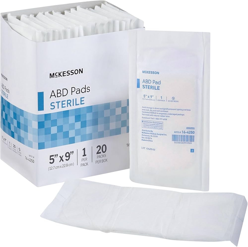 McKesson Sterile Abdominal Pads 5 x 9 in [20 Count] - Absorbent ABD Pads for Wound Care, Nonwoven... | Amazon (US)