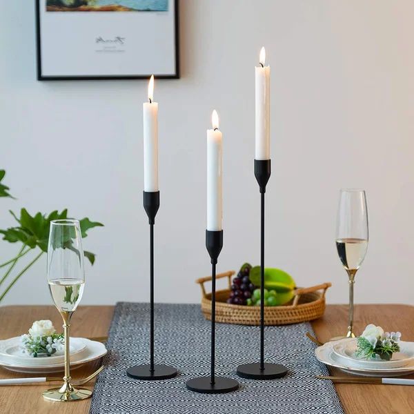 Candle Holder Candlestick Holders Black Candle Holders For Table Centerpiece, Taper Candle Holder... | Wayfair North America