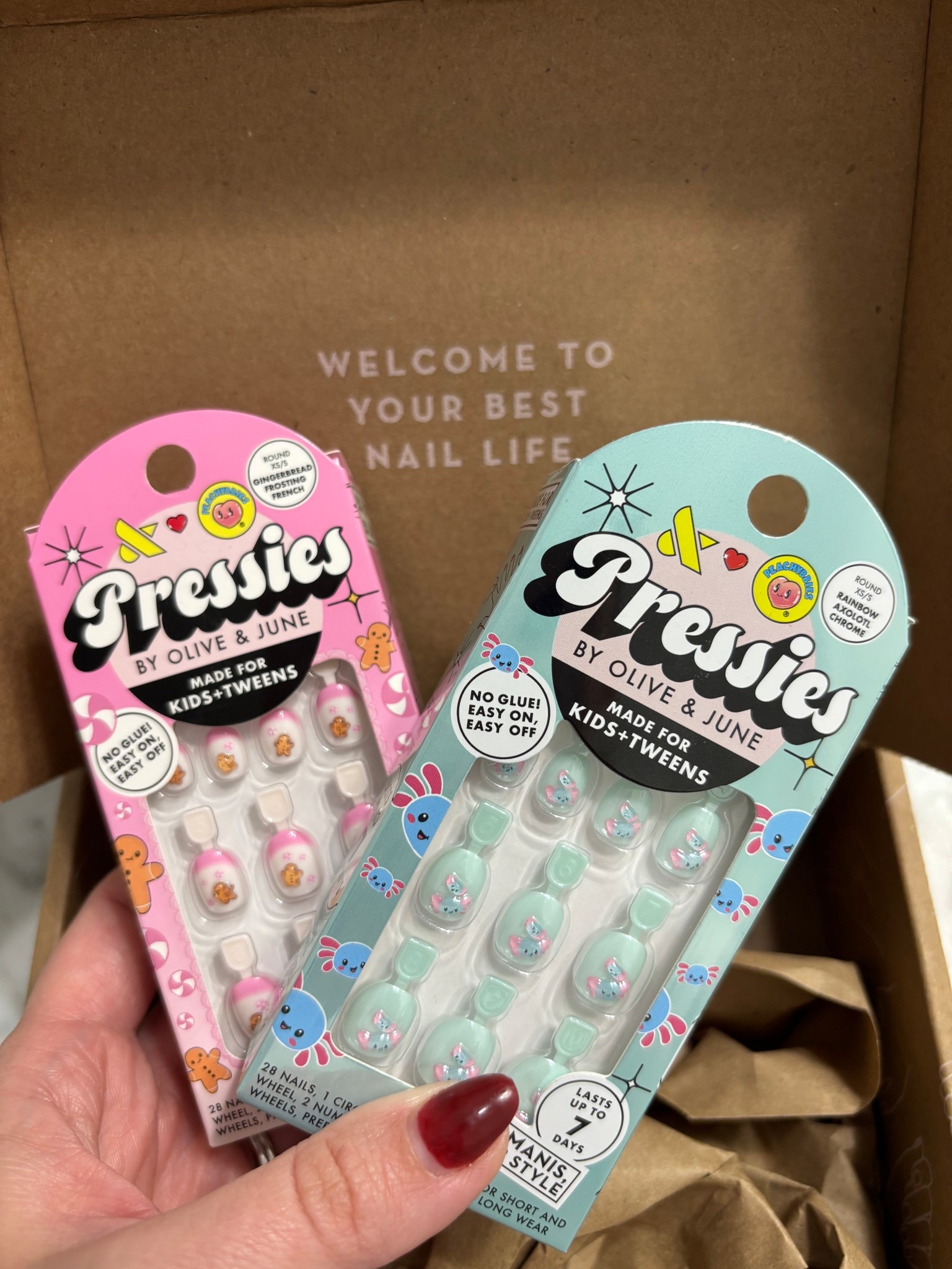 Olive and June is having 25% off with code SALE25. My daughter loves press on nails right now and these adorable axolotl one are her favorite. The gingerbread ones are fun for this holiday season! 

#LTKBeauty #LTKmomlife #LTKCyberWeek