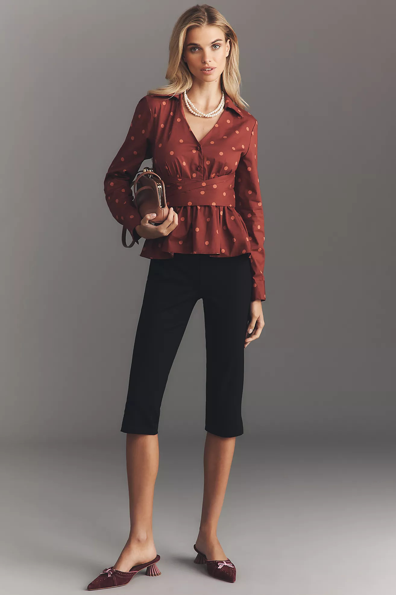 Hutch Long-Sleeve Wrap-Front Peplum Blouse | Anthropologie (US)