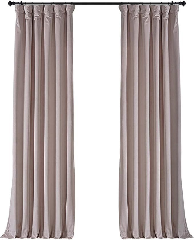HPD Half Price Drapes VPYC-161207-96 Plush Velvet Curtain (1 Panel), 50 X 96, Ballet Pink | Amazon (US)