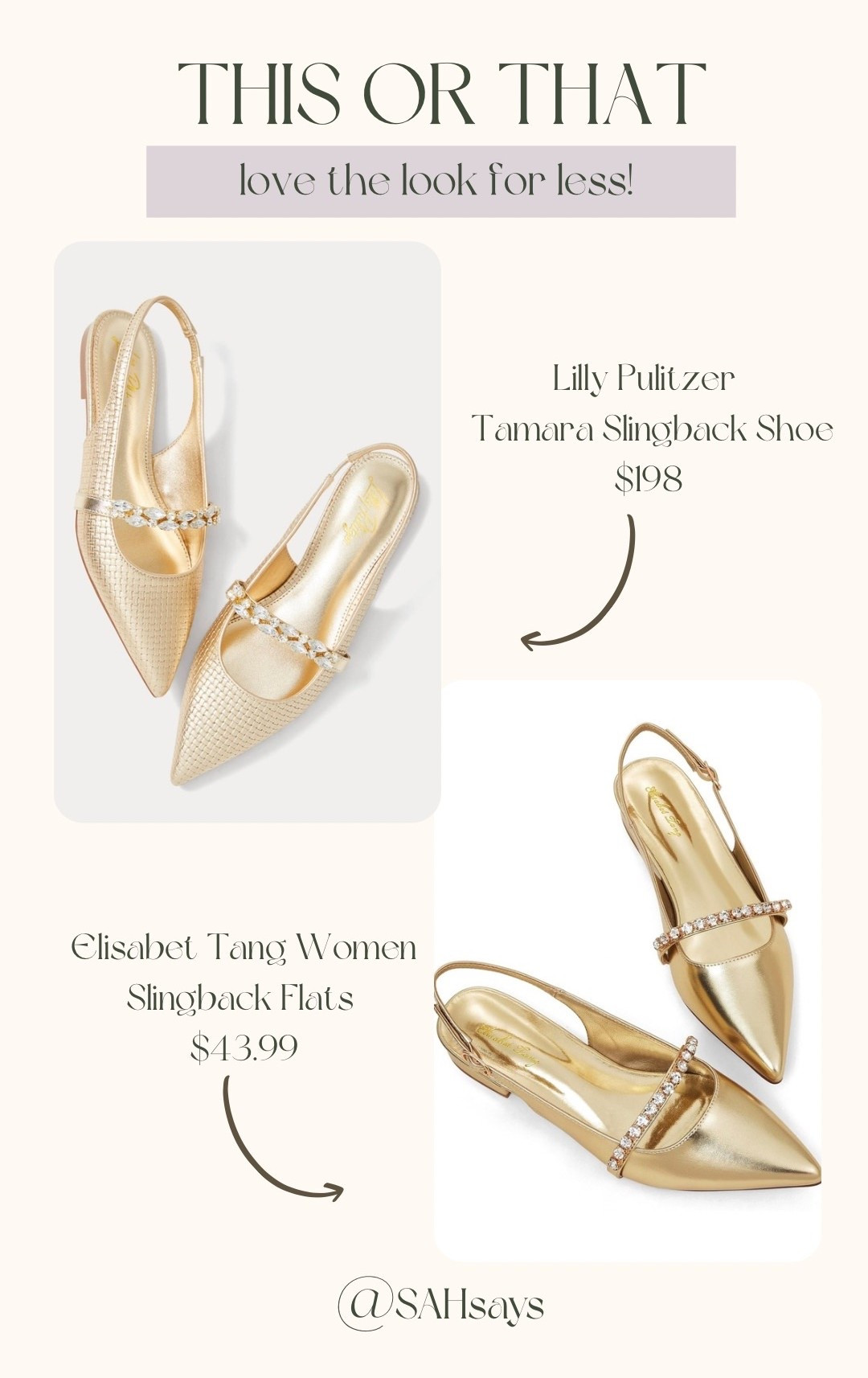 This or that? Love the look for less! 

These Lilly Pulitzer Tamara slingbacks are beautiful, but this dupe is a budget friendly option for the same look! 