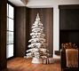 Lit Flocked Layered Spruce Faux Christmas Trees | Pottery Barn (US)