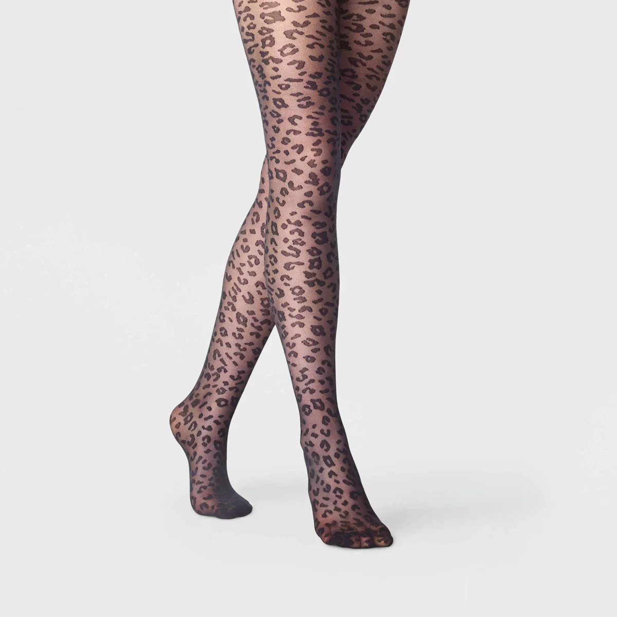Women's Leopard Sheer Tights - A New Day™ Black | Target