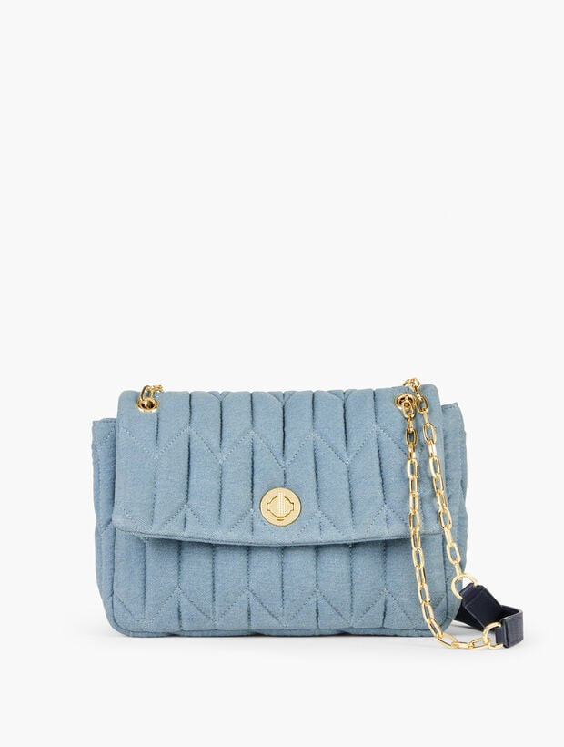 Chain Strap Crossbody Bag - Quilted Denim | Talbots