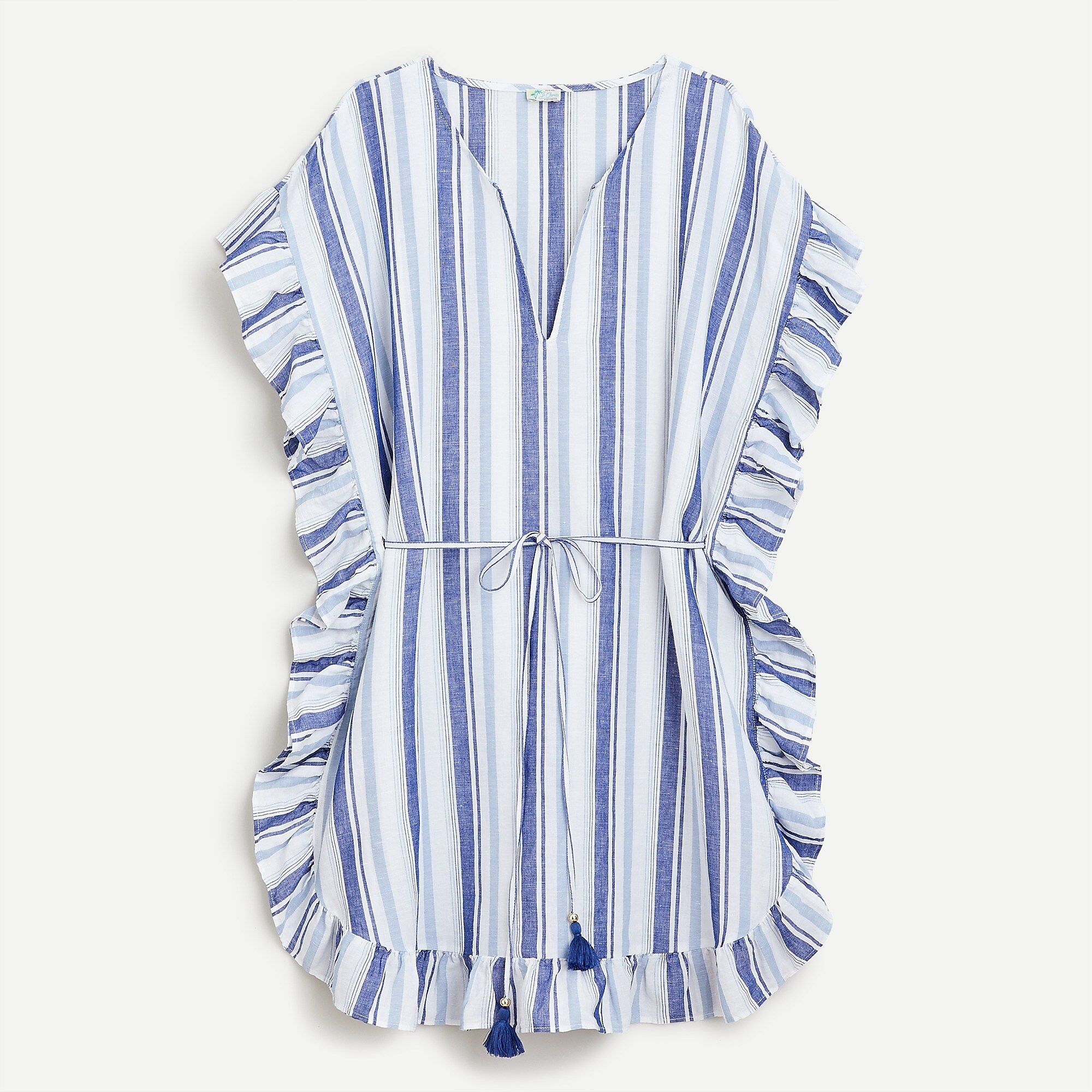 Side-ruffle tunic in stripe | J.Crew US