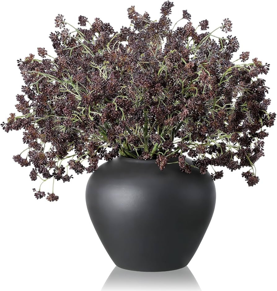 Faux Berry Stems Artificial Dusty Sedum Berry Stems Picks Branches Faux Spray for DIY Holiday Far... | Amazon (US)