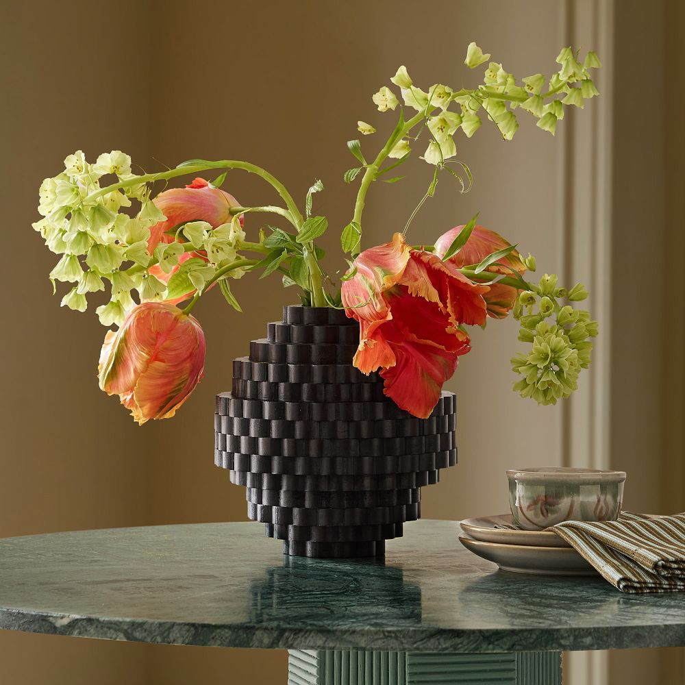 Pierce & Ward Linked Wood Vase | West Elm (US)