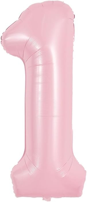 TONIFUL 40 Inch Pastel Pink Number 1 Balloons Large Foil 1st Birthday Decor | Amazon (US)