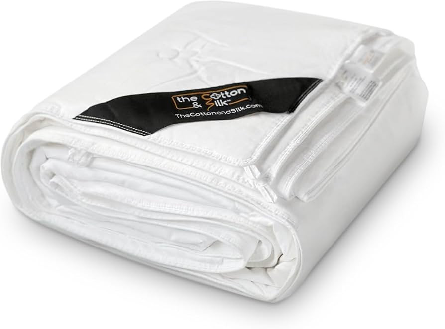 THE COTTON & SILK®️ 100% Mulberry Silk Filled Comforter for Spring/Fall/Mild Summer - Luxury, ... | Amazon (US)