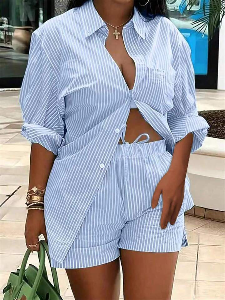 £16.19£18.49-12%Pay in full today or in 3 installments of £5.40Franclia Women Casual Striped S... | SHEIN