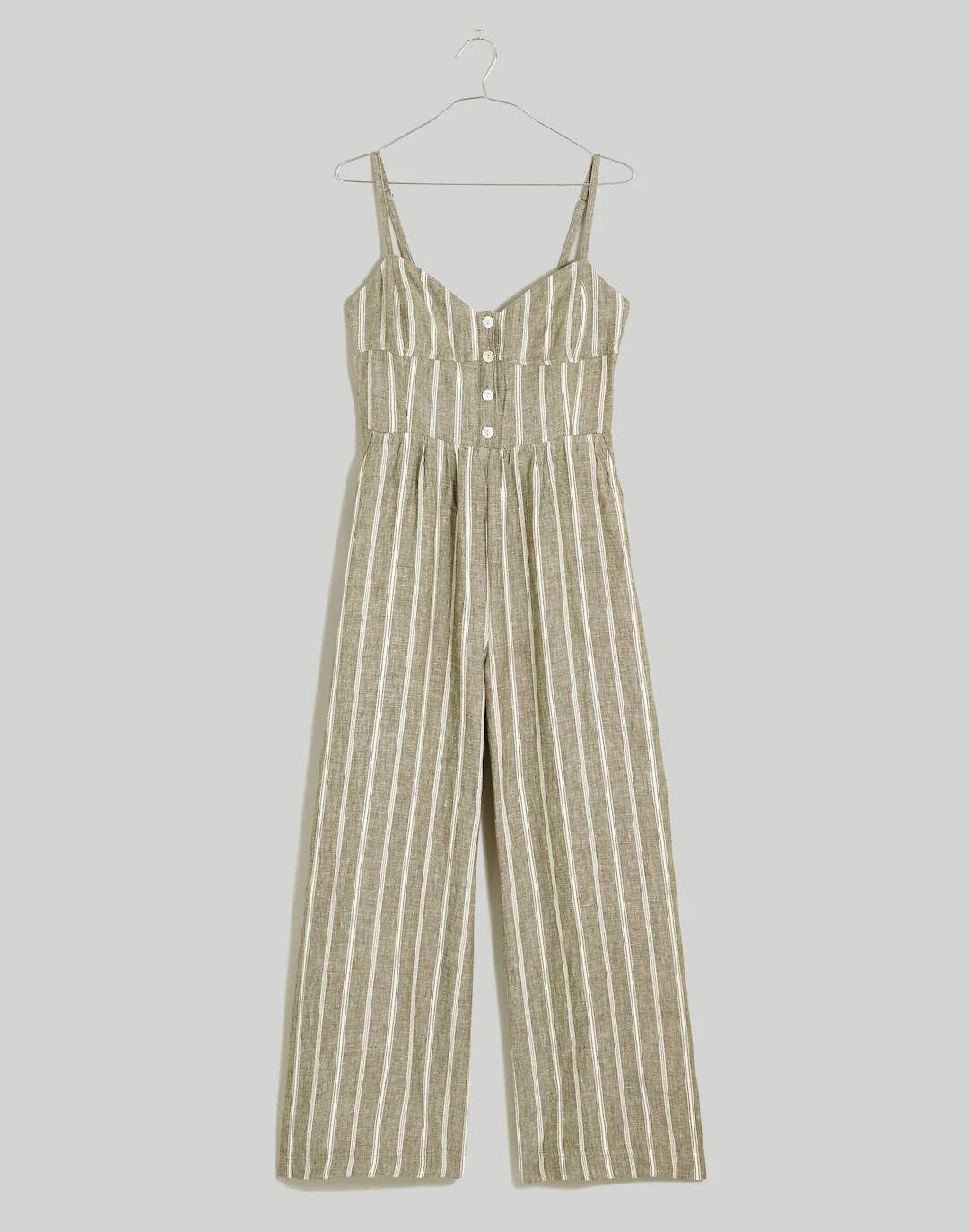 Sleeveless Wide-Leg Jumpsuit in Stripe 100% Linen | Madewell