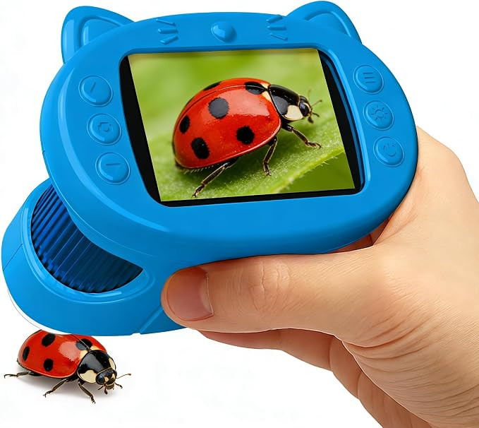 Handheld Digital Mini Microscope for Kids: 1000X 4K 2.4" Microscopes Toys | Portable Pocket STEM ... | Amazon (US)