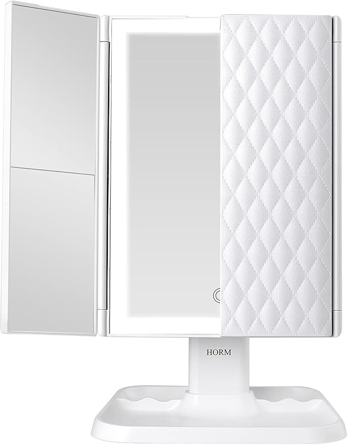 Makeup Mirror Vanity Mirror with Lights - 3 Color Lighting Modes 72 LED Trifold Mirror, 1x/2x/3x ... | Amazon (US)