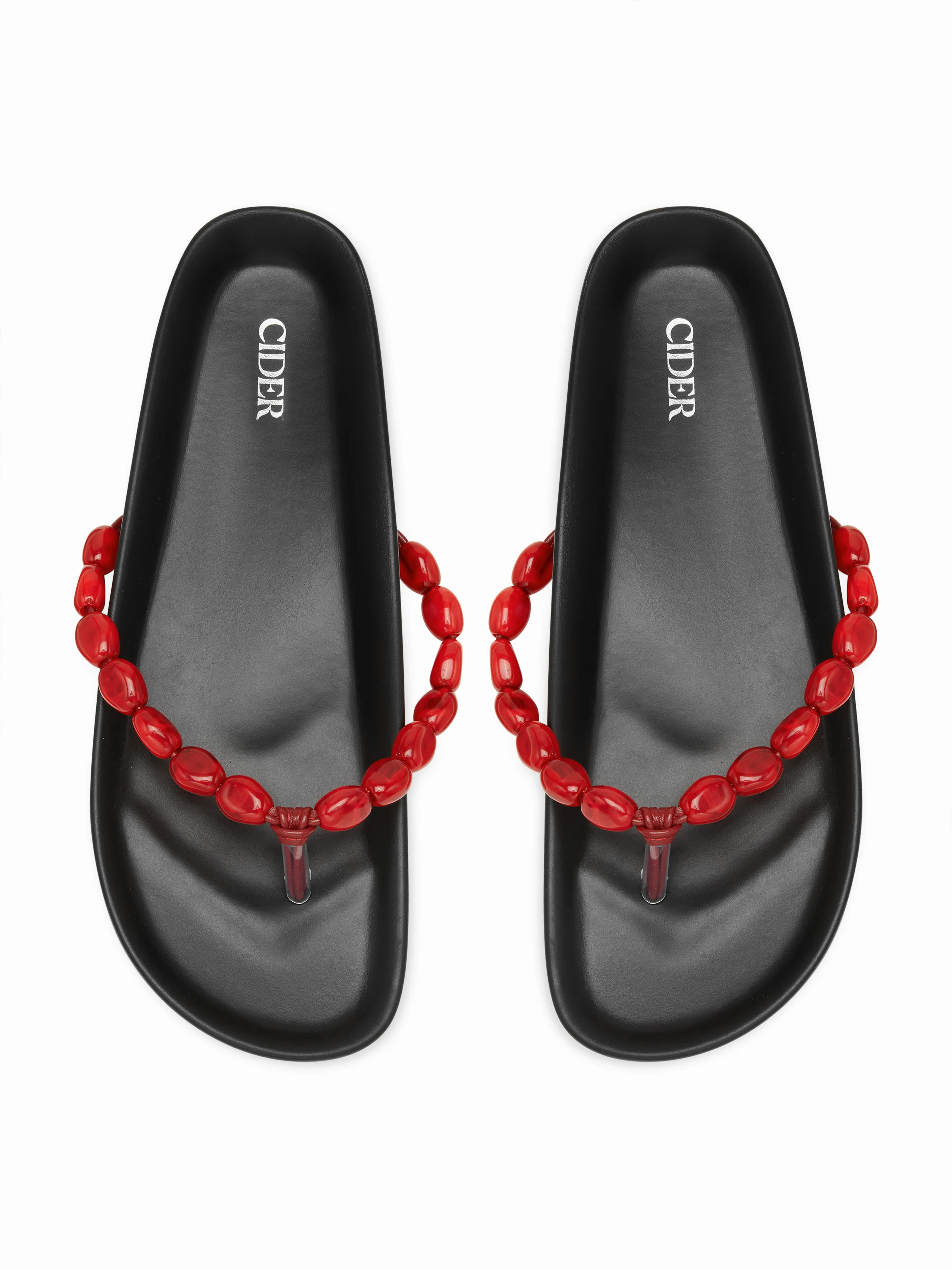 BEADED FLIP-FLOP SLIPPERS | Cider