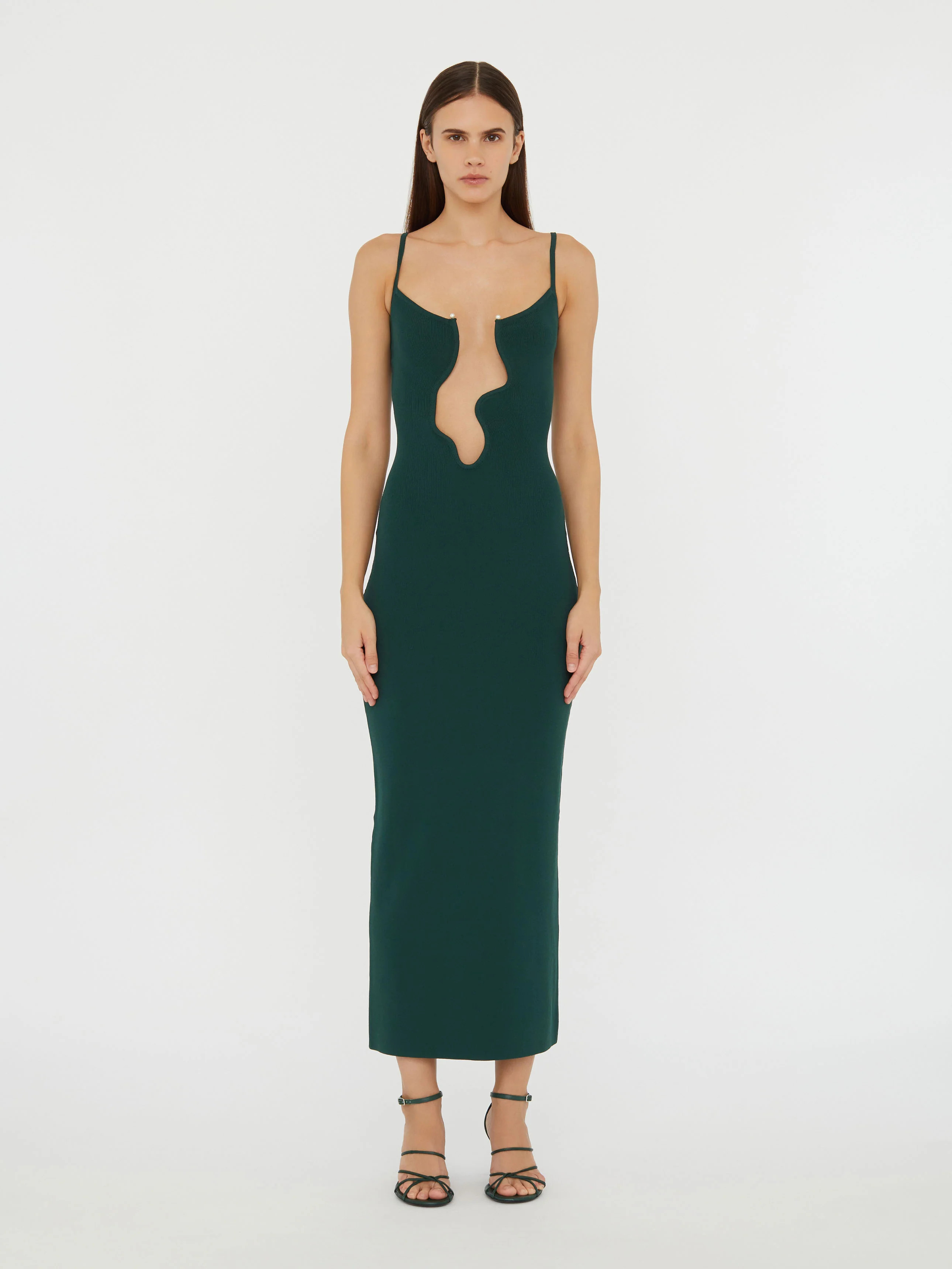 Christopher Esber | Salacia Wire Column Dress Evergreen | Christopher Esber (Global)