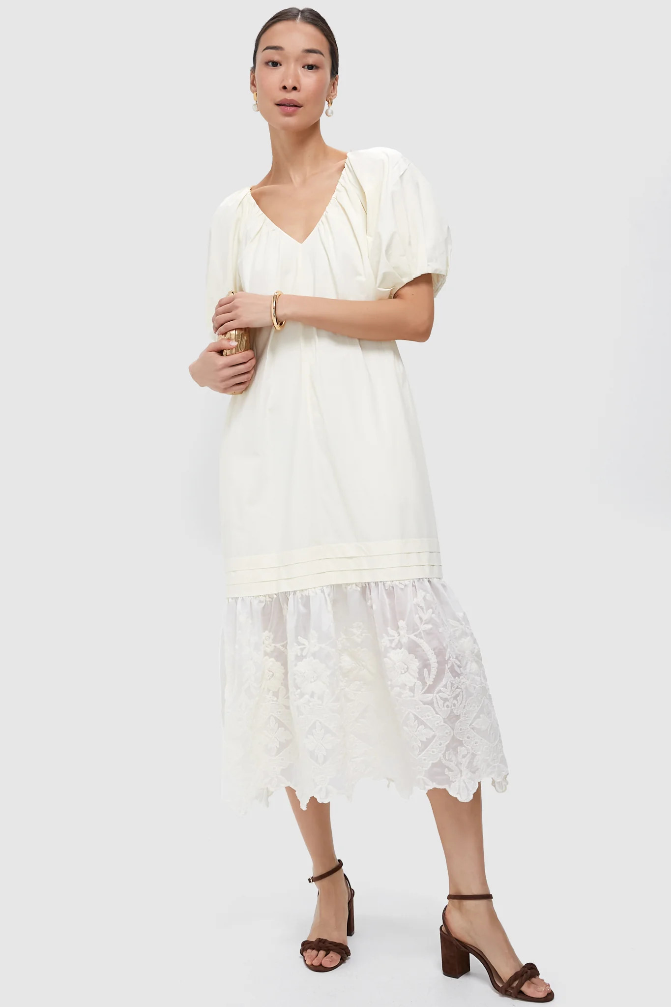 Cream Cotton Lace Juniper Dress | Tuckernuck (US)