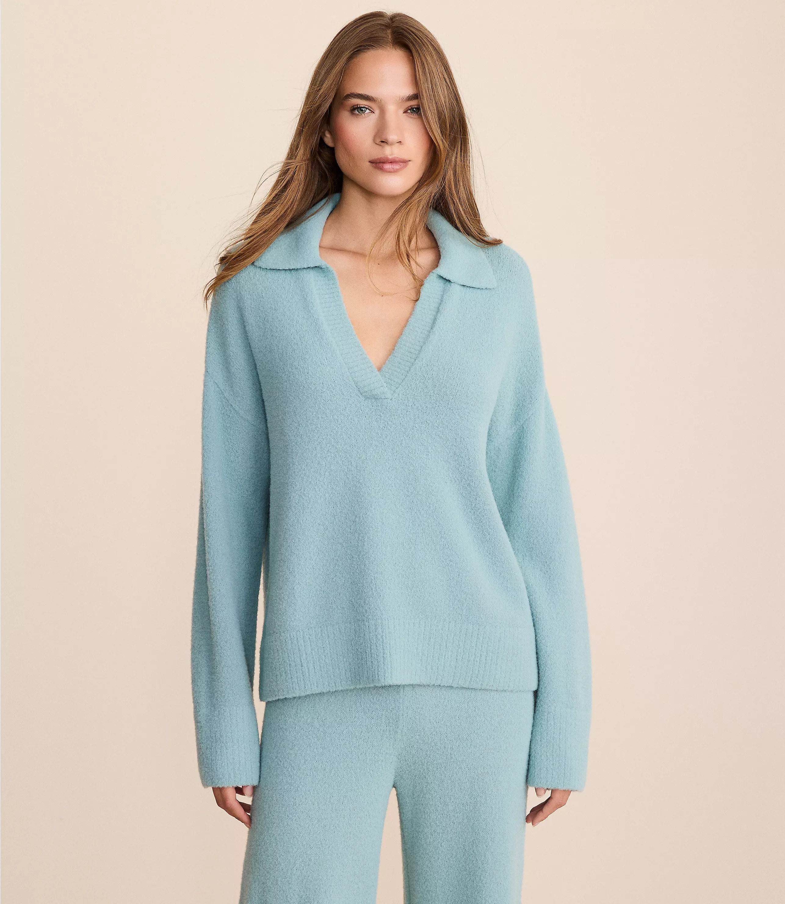 Lou & Grey Fuzzy Wide Leg Sweater Pants | LOFT