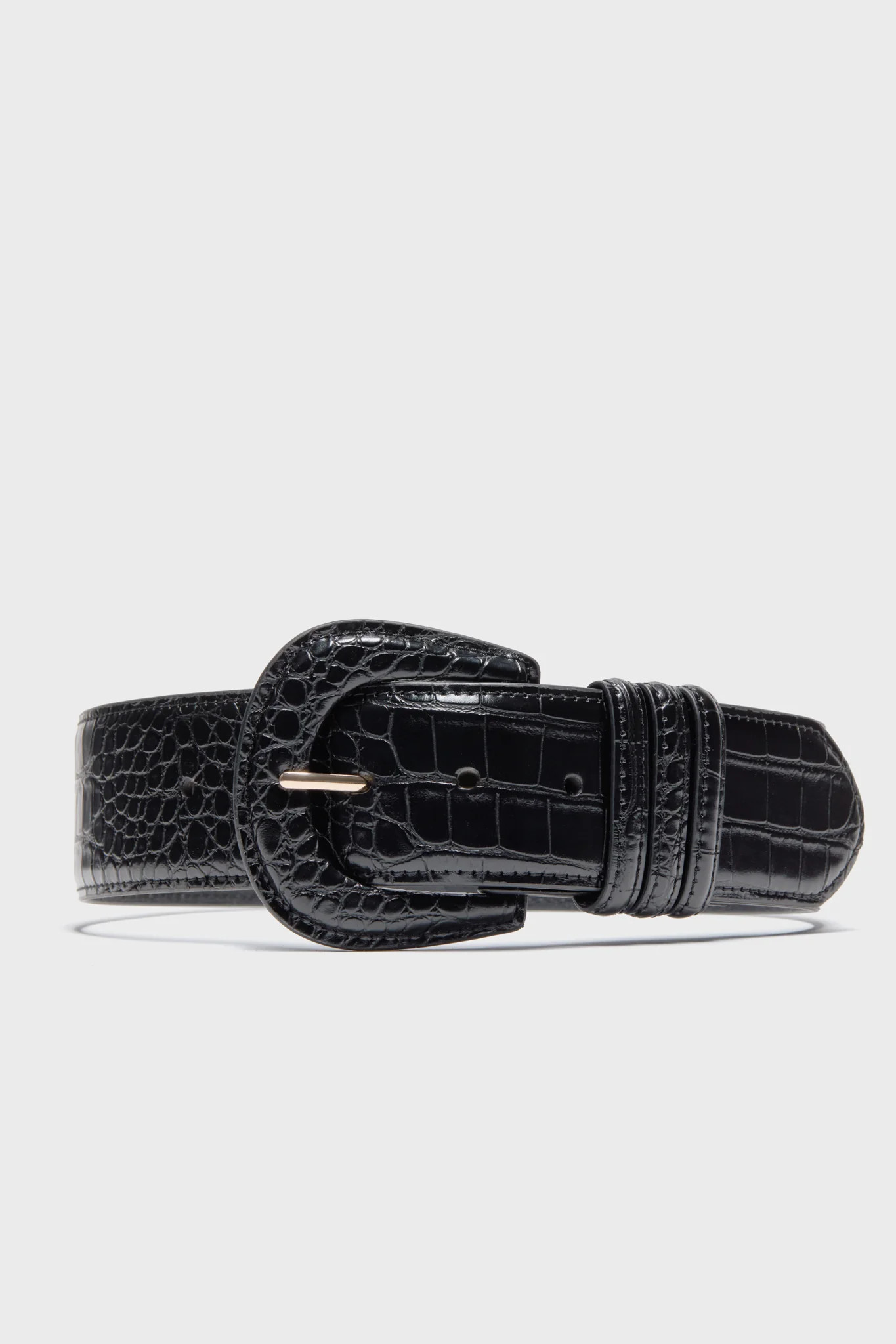 Black Croc-Embossed Waist Belt | Tuckernuck (US)