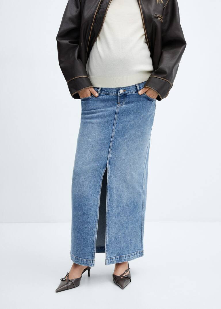 Denim maternity skirt -  Women | Mango USA | MANGO (US)