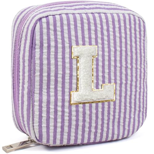Monogram Cute Cosmetic Bag Travel Bag - Large Makeup Bag Make Up Bag Cosmetic Bag Personalized Daughter Sister Gifts for Women Her Bridesmaid Gift Preppy Makeup Bag Gifts | Amazon (US)