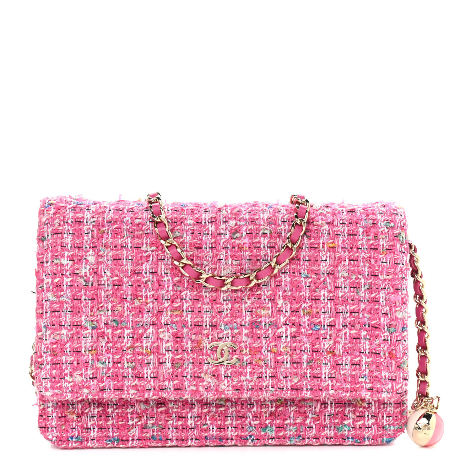 CHANEL

Tweed Quilted Wallet On Chain WOC Pink Blue White | Fashionphile