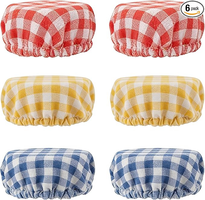 Sourdough Jar Cover, Reusable Sourdough Cloth Cover, 6pc Handmade Cotton Cloth Covers for Sourdou... | Amazon (US)