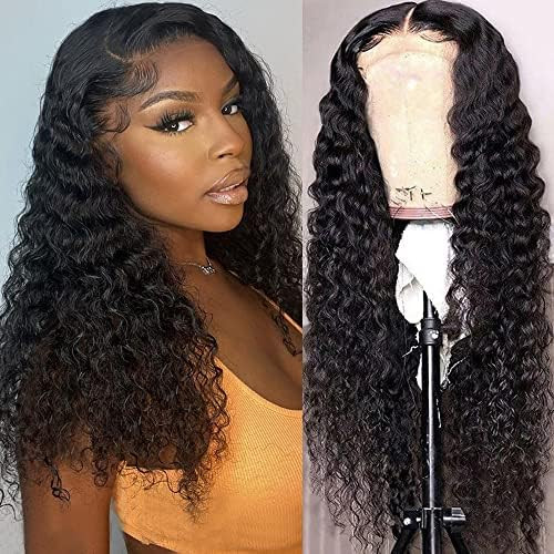 FIRIEYA Deep Wave Lace Front Wigs Human Hair Wigs for Black Women 180% Density 4X4 HD Transparent... | Amazon (US)